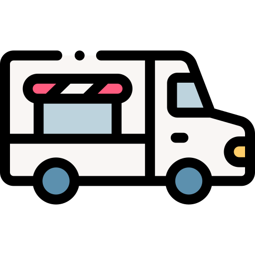 Food truck Detailed Rounded Lineal color icon