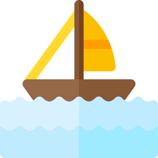 Парусная лодка Basic Rounded Flat иконка