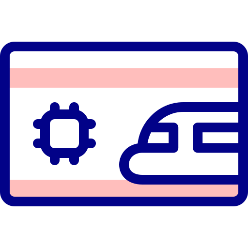 기차표 Detailed Mixed Lineal color icon