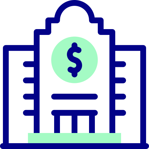 Bank Detailed Mixed Lineal color icon