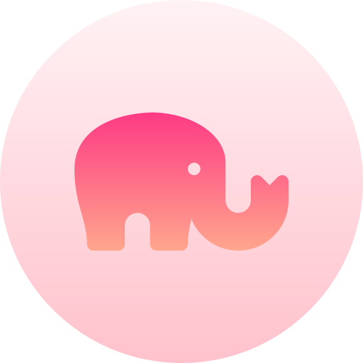 elefante Basic Gradient Circular icono