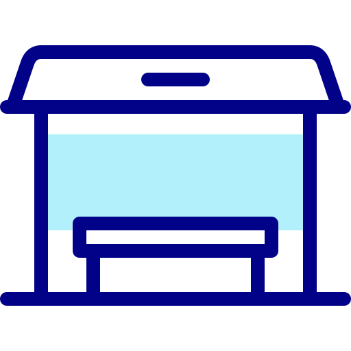 Bus stop Detailed Mixed Lineal color icon