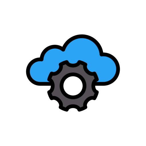 cloud-einstellungen Vector Stall Lineal Color icon