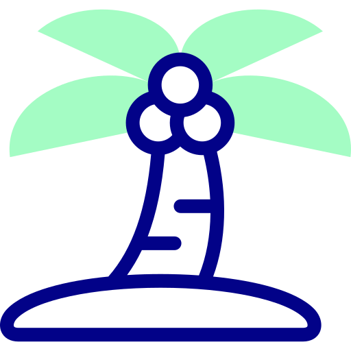 kokosnussbaum Detailed Mixed Lineal color icon