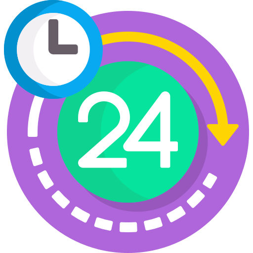 24時間 Detailed Flat Circular Flat icon