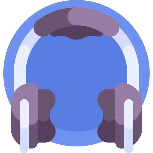 auriculares Detailed Flat Circular Flat icono