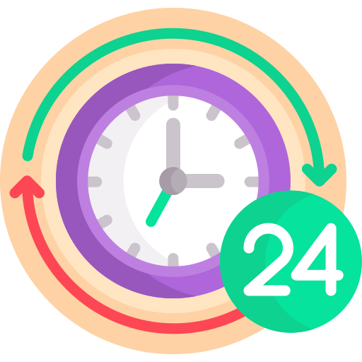 24時間 Detailed Flat Circular Flat icon