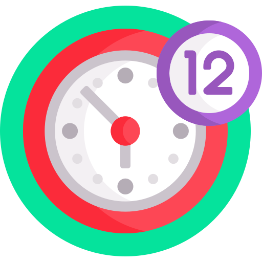 12 uren Detailed Flat Circular Flat icoon
