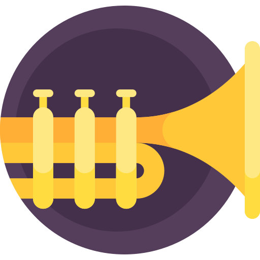 trompette Detailed Flat Circular Flat Icône