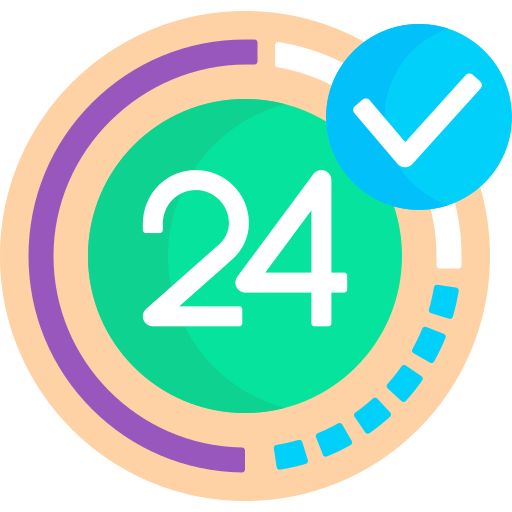 24 시간 Detailed Flat Circular Flat icon