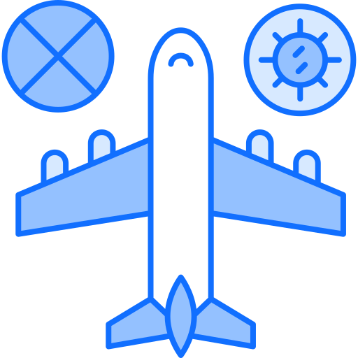 여행 금지 Monochrome Blue icon
