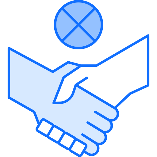 No handshake Monochrome Blue icon
