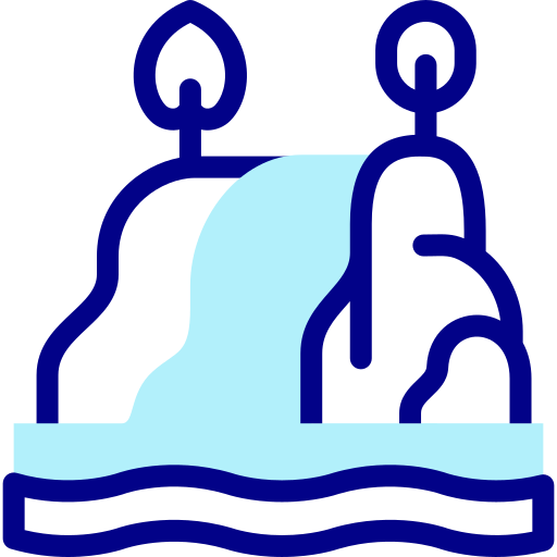 wodospad Detailed Mixed Lineal color ikona