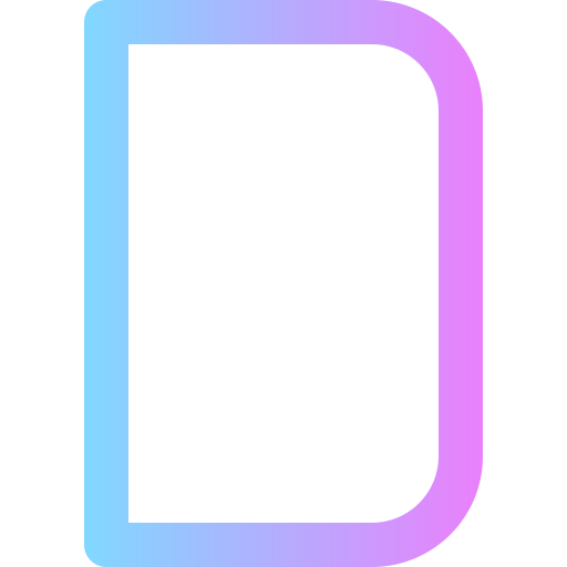 letra d Super Basic Rounded Gradient icono