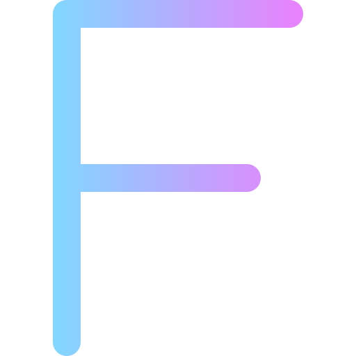 letra f Super Basic Rounded Gradient Ícone