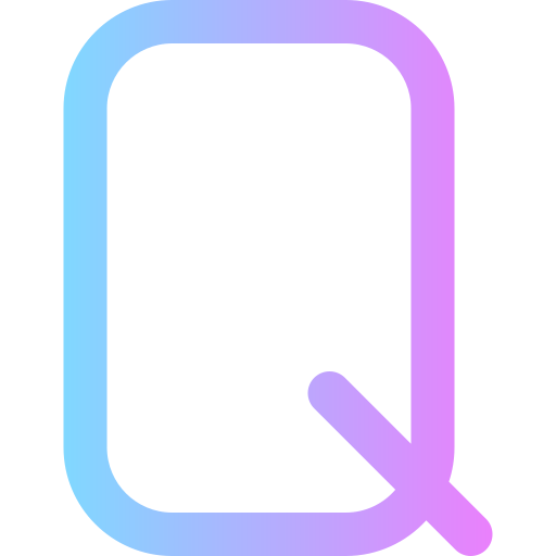 litera q Super Basic Rounded Gradient ikona