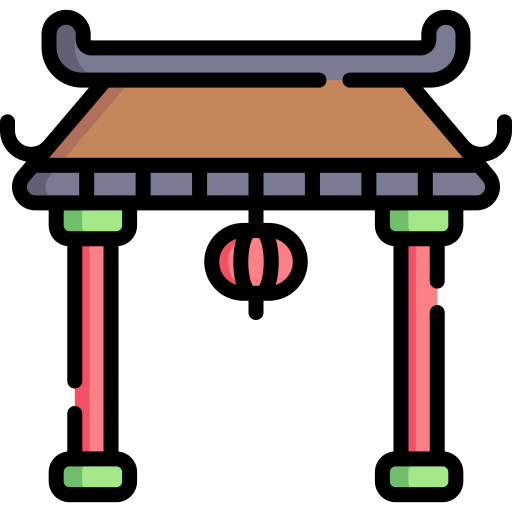 중국 사원 Special Lineal color icon