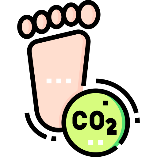 Углеродный след Detailed Straight Lineal color иконка