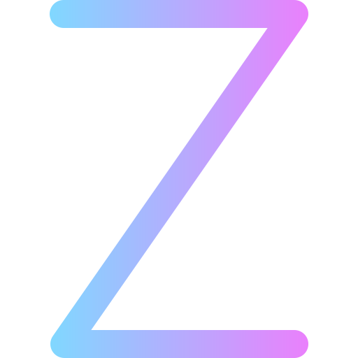 letra z Super Basic Rounded Gradient Ícone