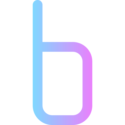 litera b Super Basic Rounded Gradient ikona