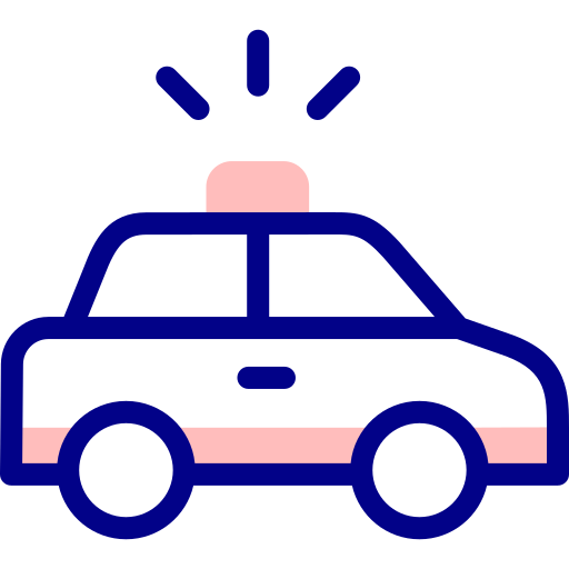 auto della polizia Detailed Mixed Lineal color icona