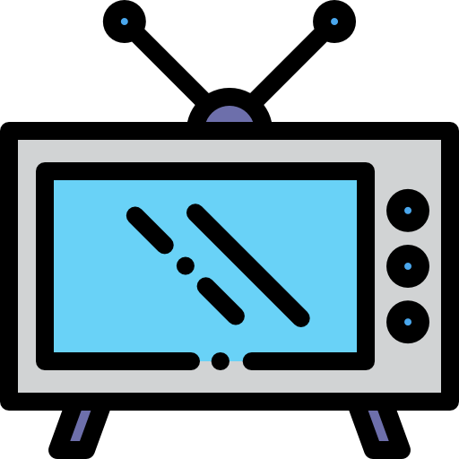 텔레비전 Detailed Rounded Lineal color icon