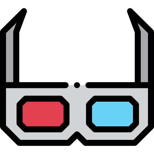 3d glasses Detailed Rounded Lineal color icon