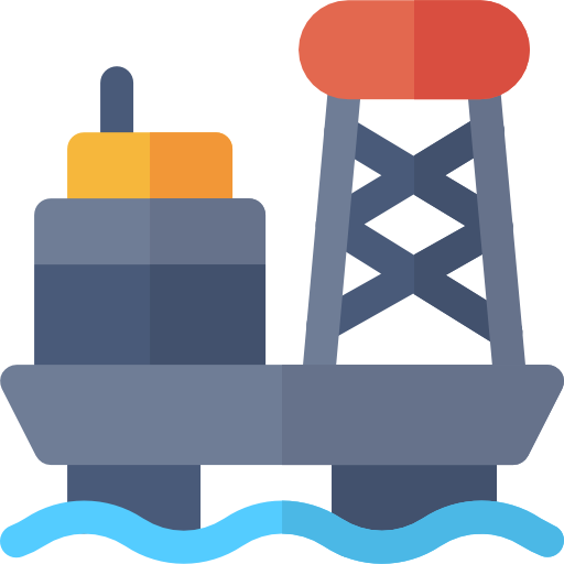 Нефтяная платформа Basic Rounded Flat иконка