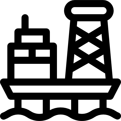piattaforma petrolifera Basic Rounded Lineal icona