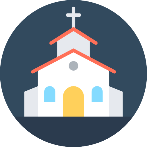 chiesa Flat Color Circular icona