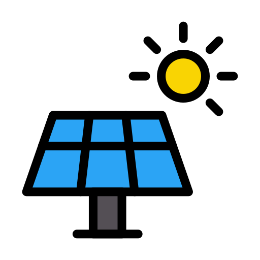 sonnenkollektor Vector Stall Lineal Color icon