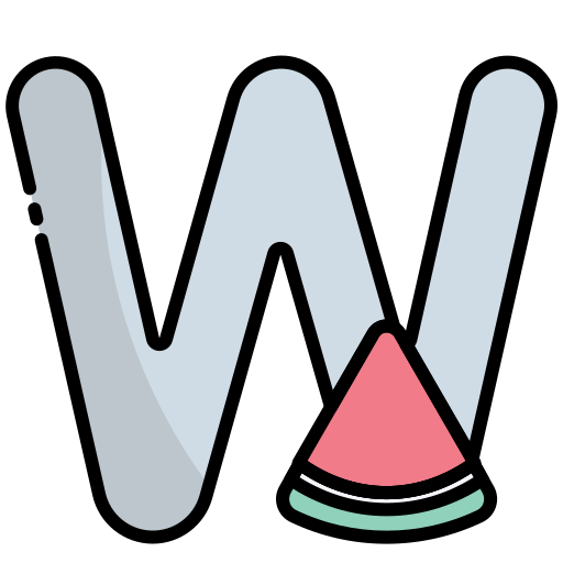 letter w Generic Outline Color icoon