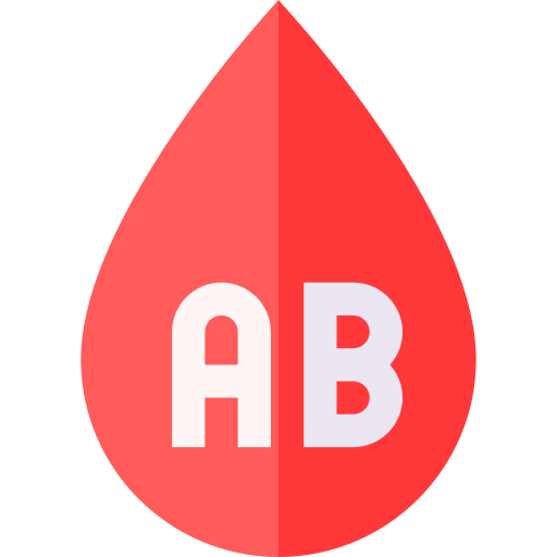 grupa krwi Basic Straight Flat ikona