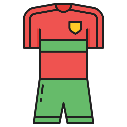 uniforme de futbol Generic Outline Color icono