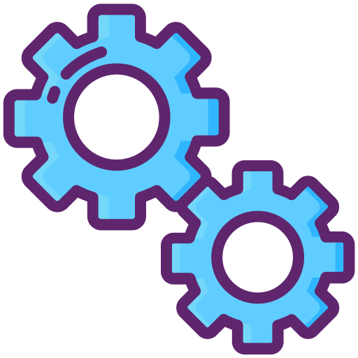 Cog Flaticons Lineal Color icon