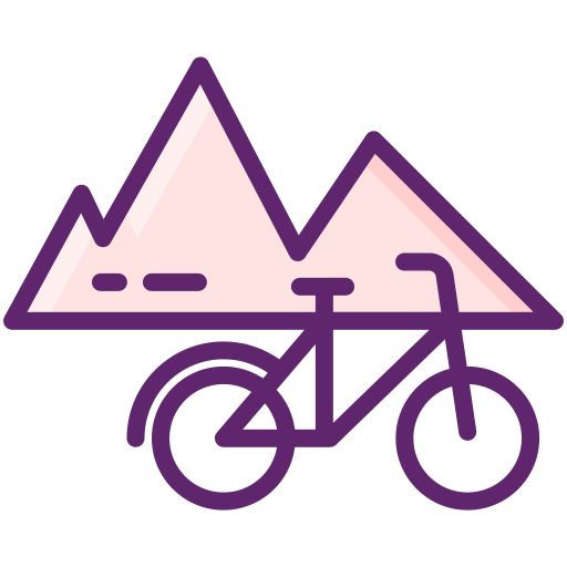 bicicleta de montaña Flaticons Lineal Color icono