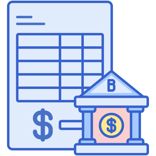 Bank statement Flaticons Lineal Color icon