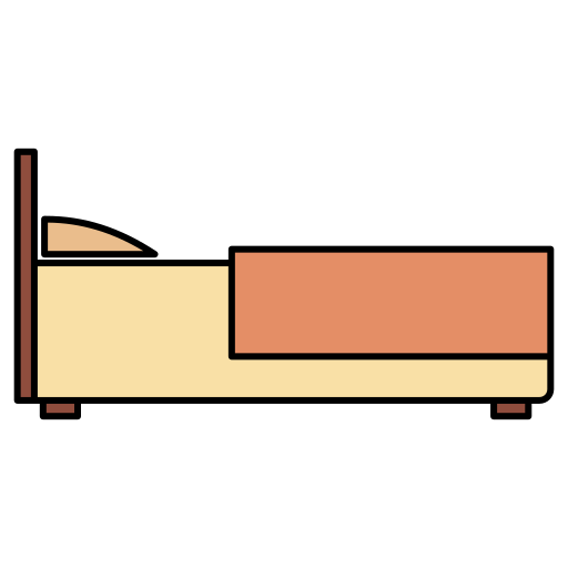싱글 침대 Generic Thin Outline Color icon