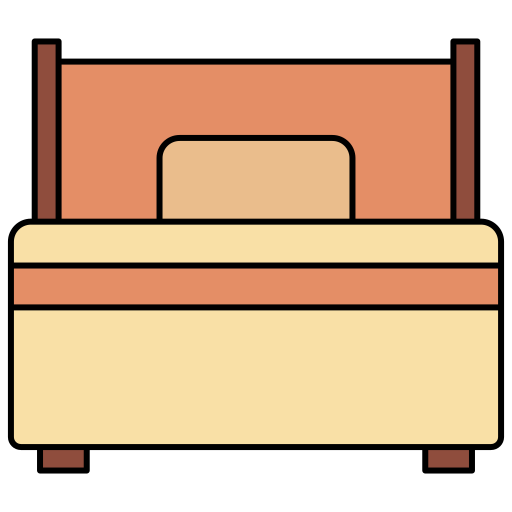 Single bed Generic Thin Outline Color icon