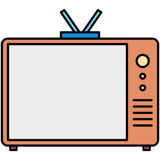 televisie Generic Thin Outline Color icoon