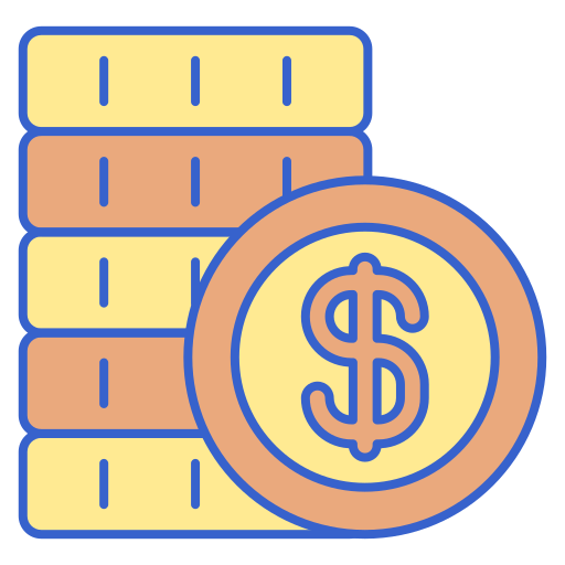 monety Flaticons Lineal Color ikona