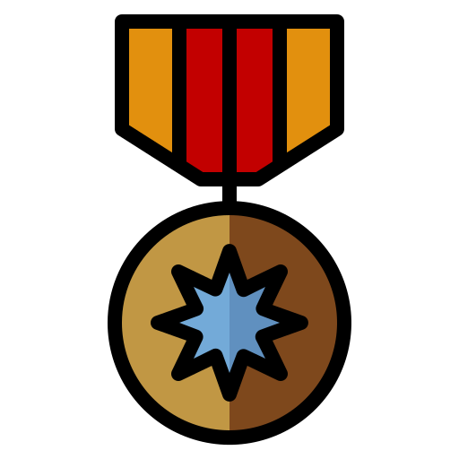 Медаль за отвагу Generic Outline Color иконка