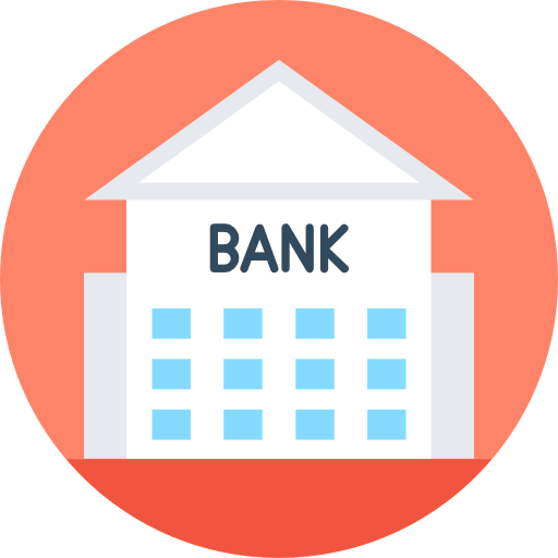 bank Flat Color Circular icoon