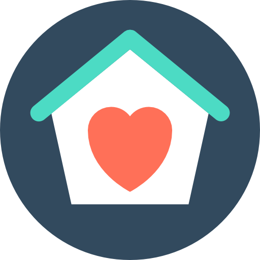 casa Flat Color Circular icono