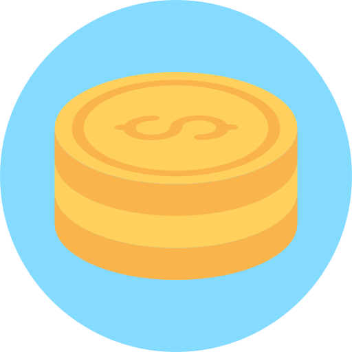 pièces de monnaie Flat Color Circular Icône