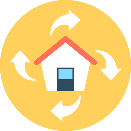 집 Flat Color Circular icon