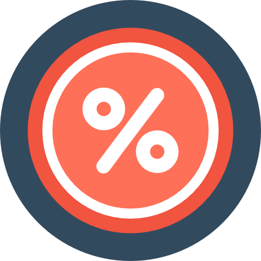 percentage Flat Color Circular icoon