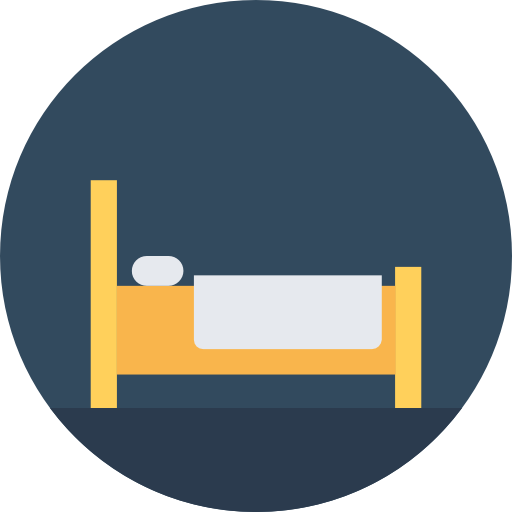 침대 Flat Color Circular icon