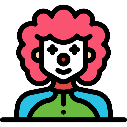 zabawny klaun Detailed Rounded Lineal color ikona