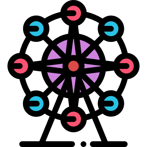 колесо обозрения Detailed Rounded Lineal color иконка